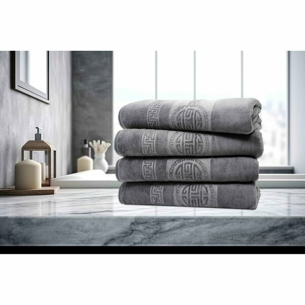 Dan River 4 Piece Embossed Microfiber Bath Towel Set - Grey 5514GR4PC